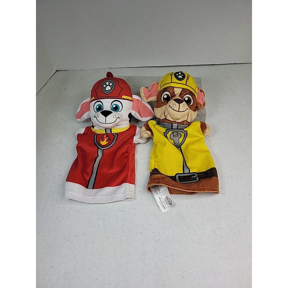 Paw Patrol Hand Puppets Marshall and Rubble  10" By Melissa And Doug